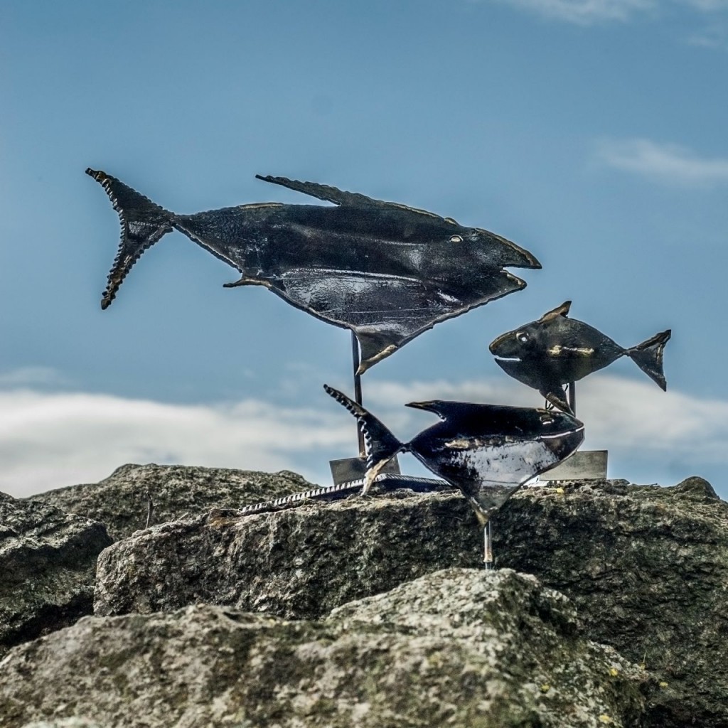 Einzigartige Pokale beim Fischereihafen-Rennen. Foto Sabrina Adeline Hinck